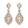 Iris Island Womens Clear Crystal Rhinestone Zirconia Bridal Drop Dangle Earrings for Wedding,Rose Gold Plated