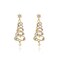 Christmas Snowflake Earrings for Women Sparkly CZ Winter Snowflake Pearl Tree Stud Earrings Christmas Holiday Gifts (B-Hallow,Gold)