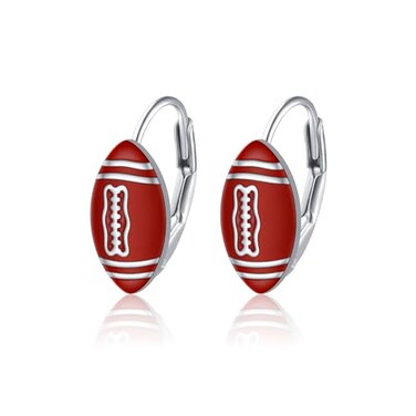 925 Sterling Silver Sports Game Jewelry Rugby Ball American Football Stud Earrings for Women Boys Football Team Sports Lovers