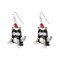 RareLove Christmas Cat Earrings with Santa Hat Black Cat Enamel Dangle Earrings For Women, Holiday Earrings, Cute Earrings, Christmas Jewelry