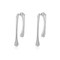 Minimalist Teardrop Front Back Dangle Drop Earrings for Women Unique Design Thick Line 14K Gold Plated Dangling Hypoallergenic Fashion Jewelry Gifts (silver)