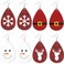 Christmas Faux Leather Earrings Lightweight Faux Leather Earrings Holiday Earrings for Women Multipack Christmas Tree Snowman Snowflake Glitter Star Teardrop Holiday Earrings-4 Pairs