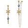 pogmmyy Asymmetric Tassel Chain Dangle snowflake mismatched Earrings for Women