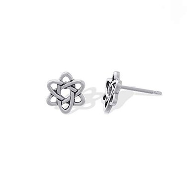 Boma Jewelry Sterling Silver Wire Atom Star Stud Earrings