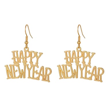 Christams Earrings Happy New Year Drop Earrings Funny Best Wishes Earrings Women New Year Gift