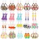 Sasylvia 20 Pairs Easter Earrings Bulk Wooden Easter Dangle Earrings for Women Cute Colorful Rabbit Egg Drop Dangle Earrings Jewelry for Easter Holiday Festive Party Gifts