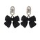 CZ Black Bow Knot Stud Earrings for Women Girls Crystal Acrylic Dangle Drop Earrings Wedding Studs Christmas Ear Jewelry