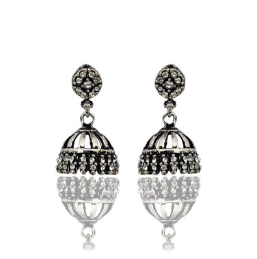 Moonstruck Fashion Jewelry Indian Traditional Ethnic Oxidized Jhumki/Jhumka Earrings With Pearl For Women