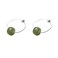 Dainty Jade Ball Huggie Hoop Earrings for Women 925 Sterling Silver Minimalist Round Green Stone Drop Dangle Piercing Hoops Unique Birthday Christmas Hypoallergenic Jewelry 14mm