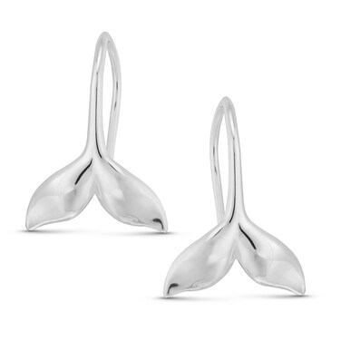 AeraVida Dainty Magical Sea Lover .925 Sterling Silver Whale Tail Animals Dangle Earrings   Adorable Sterling Silver Dangle Earrings   Earrings for Women   Whale Tail Dangle Earrings