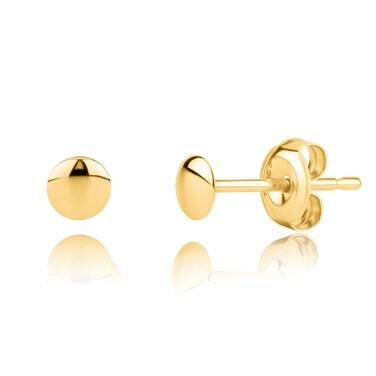 MAX + STONE 14K Solid Petite 4MM Gold Stud Dot Earrings  14k Gold Stud Earrings for Women   Hypoallergenic Gold Earrings for Women