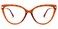 Zeelool Women's Trendy Crystal TR90 Oversized Cat Eye Glasses with Non-prescription Clear Lens Lucas ZOT652438-08 Orange