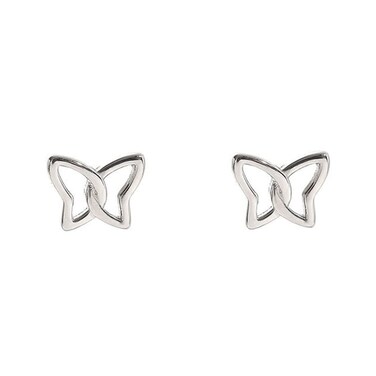 Minimalist Infinity Butterfly Earrings for Women 925 Sterling Silver Hypoallergenic Small Cute Stud Cartilage Tragus Post Nickel Free Simple Animal 20G Ear Piercing Jewelry
