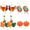 MTLEE 4 Pairs Thanksgiving Earrings for Women Fall Earrings Turkey Peacock Maple Leaf Pumpkin Earrings Autumn Thanksgiving Pumpkin Jewelry Lightweight Holiday Dangle Earrings for Women