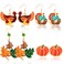 MTLEE 4 Pairs Thanksgiving Earrings for Women Fall Earrings Turkey Peacock Maple Leaf Pumpkin Earrings Autumn Thanksgiving Pumpkin Jewelry Lightweight Holiday Dangle Earrings for Women