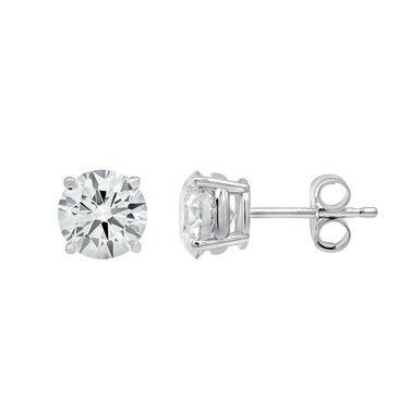 Beyond Brilliance 14K White Gold 2.00 Carat Round Cut Lab-grown Diamond Stud Earrings for Women (J, VS2-SI1) Fine Jewelry for Mother's Day, Gift Box Included