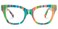 Zeelool Cat Eye Acetate Glasses Candy Eyewear Stylish Eyeglasses for Women Frame with Non-prescription Clear Lens Tilana ZJGA539674 Green