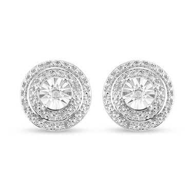 0.10 Carats Diamond Stud Earrings for Women, 925 Sterling Silver, Dainty and Hypoallergenic Jewelry gift planning birthday anniversary