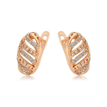 XUPING 18K Gold Plated Earrings For Women Cubic Zirconia Hoop Earrings Rose Gold Jewelry Gifts