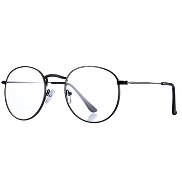 Pro Acme Classic Round Metal Clear Lens Glasses Frame Unisex Circle Eyeglasses (Black)