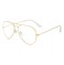 Classic Aviator Blue Light Glasses for Women Men, Metal Frame Clear Lens Eyeglasses (Gold)