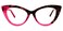 Zeelool Trendy Cat Eye Glasses Frame for Women with Non-prescription Clear Lens Maxine WA454518-03 Rose-red