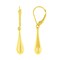 14k Yellow Gold Plain and Simple Teardrop Dangle Drop Earrings, 5.5mm