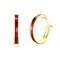 14K Gold Plated Nice Enamel Round Hoop Earrings For Womens Blue &amp; Red Colors (Red)