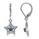 Silvershake Genuine London Blue Topaz White Gold Plated 925 Sterling Silver Filigree Star Leverback Earrings