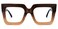 Zeelool Stylish Acetate Thick Oversized Square Eyeglasses Frame for Women with Non-prescription Clear Lens Brandon VFP0306-01 Tawny