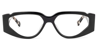 Zeelool Stylish Oversized Cat Eye Glasses with Non-prescription Clear Lens Frame for Women Men Sofia OP037821-01 Black