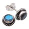 SilverStarJewel 925 Solid Silver Natural Round Labradorite tcw 1.2 Stud Earrings 0.3