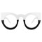 Zeelool Vintage Oversized Thick Cat Eye Glasses Frame for Women with Non-prescription Clear Lens Ophelia VFP0290-03 White/Black