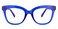 Zeelool Stylish TR90 Cat Eye Glasses Frame with Non-prescription Clear Lens Shiny Eyewear for Women Santiago ZOT157359-03 Blue