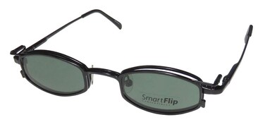 SmartFlip 451 Mens/Womens Designer Full-Rim Shape Sunglass Lens Clip-Ons Spring Hinges Eyeglasses/Glasses (42-21-130, Matte Black)