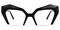 VOOGLAM Black Stylish Thick Oversized Cat Eye Clear Lens Glasses for Women Fashion Glasses Frame Non Prescription Eyeglasses