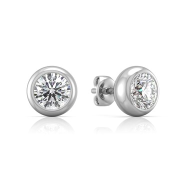 Verozi 925 Sterling Silver Timeless Solitaire Earrings for Women, Pure Rhodium Plated, Fine Jewelry Gifts for Women