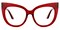 Zeelool Chic Oversized Cat Eye Blue Light Blocking Glasses for Women Trenton ZOP01956-01 Red