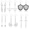 Fabbay 6 Pairs Gothic Earrings Gothic Jewelry Medieval Renaissance Dangle Earrings Sword Earrings Vampire Earrings Gothic Dangle Earrings Skull Axe Gothic Dagger Goth Earrings for Women, 6 Styles