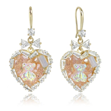 JA.S.JR CZ Heart Earrings Dangle Earrings Gold Jewelry Gift Earrings for Women