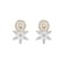 Imprints by Mau Stud Earrings, Gold Plated Cubic Zirconia Flower Stud Earrings