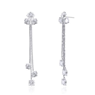 YOQUCOL Women Tassel Chandelier Earrings Cubic Zirconia Crystal Long Drop Dangle Chain Earrings for Women