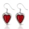 DANFORTH &ldquo;Red/Crimson&rdquo; Heart Shaped Earrings for Women, Silver &amp; Red Heart Earrings for Elegantly Showcasing Your Love, Dainty Dangle Earrings, Made In USA with Pewter &amp; Surgical Steel, &frac34;&rdquo;