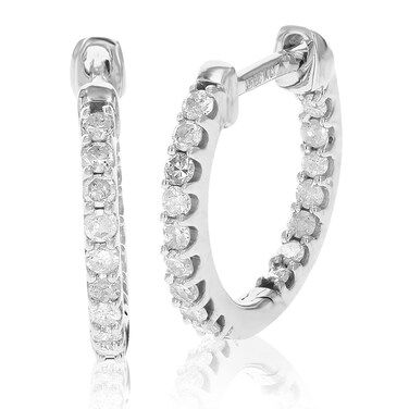 Vir Jewels 1/4 cttw Inside Out Diamond Hoop Earrings .925 Sterling Silver 30 Stones Prong 1/2 Inch