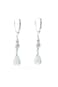 LTC Designs White Cultured Freshwater Rice-shaped (4x5mm) Pearl and Faceted Moonstone Teardrop Earrings with Sterling Silver Leverback Ear Wires made for Women, Men, and Friends
