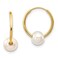 Auriga Fine Jewelry 14K Yellow Gold 5-6mm White Semi-round Freshwater Cultured Pearl Endless Hoop Earrings (L- 0.65 Inch, W-0.48 Inch)