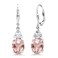 Gem Stone King 925 Sterling Silver Peach Nano Morganite and White Zirconia Dangle Earrings For Women (6.18 Cttw, Gemstone October Birthstone, Oval 10X8MM, Trillion 5MM)
