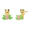 Frog Earrings for Women Two Way Sterling Silver Lotus Flower Stud Earrings Jewelry Gifts for Women