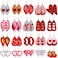 20 Pairs Valentine's Day Leather Earrings for Women Lightweight Faux Leather Teardrop Dangle Earrings Heart-Shaped Print Drop Earrings Set for Valentine's Day Wife Mom Girlfriend