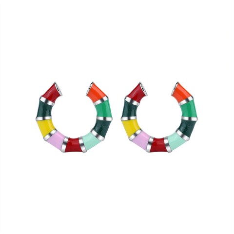 Ear Cuffs Colorful Enamel Cartilage Non Piercing Clip on Wrap Earrings Fake Huggie Hoops Chunky Cuff Fashion Hypoallergenic Jewelry Gifts for Women Daughter